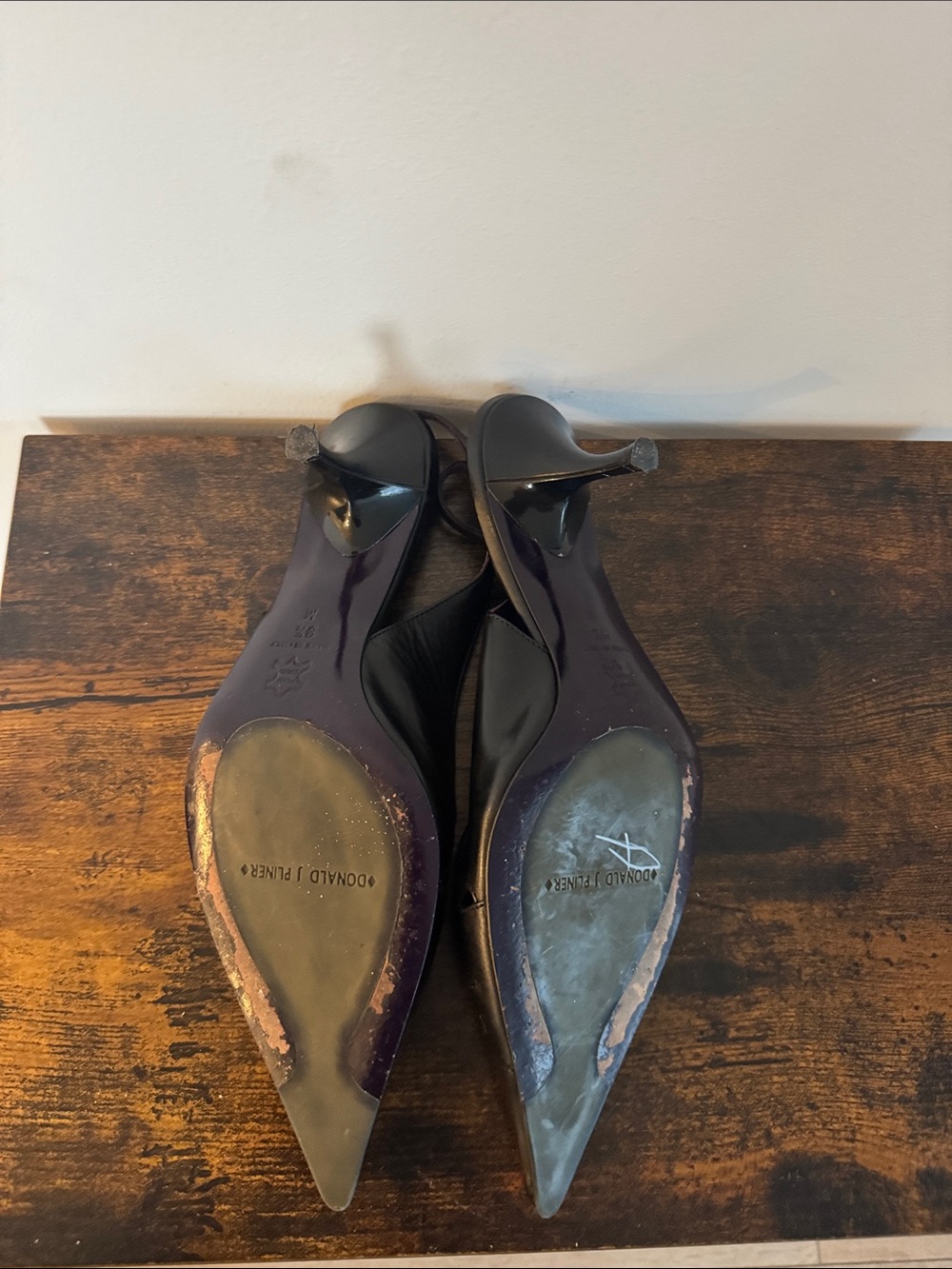 Donald J. Pliner Black Pointed Slingback Heels with Cutout Design - Picture 7 of 11